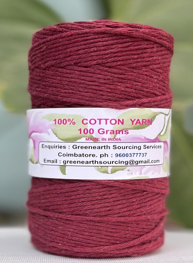 MARI - Recycled Cotton Crochet Yarn - Thicker - - 100 Grams.. (Thicker / 100 Grams / 90 Metres, Maroon) - Image 3